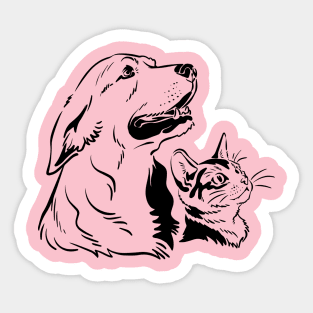 Dog and Cat Sticker